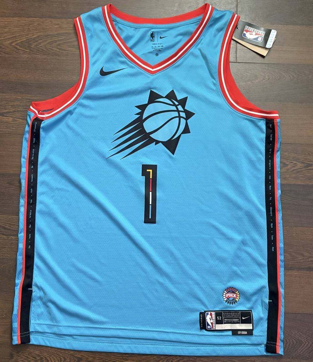 Nike Devin Booker Phoenix Suns City Ed. Jersey Dark Turquoise DO9607-416 Size XL
